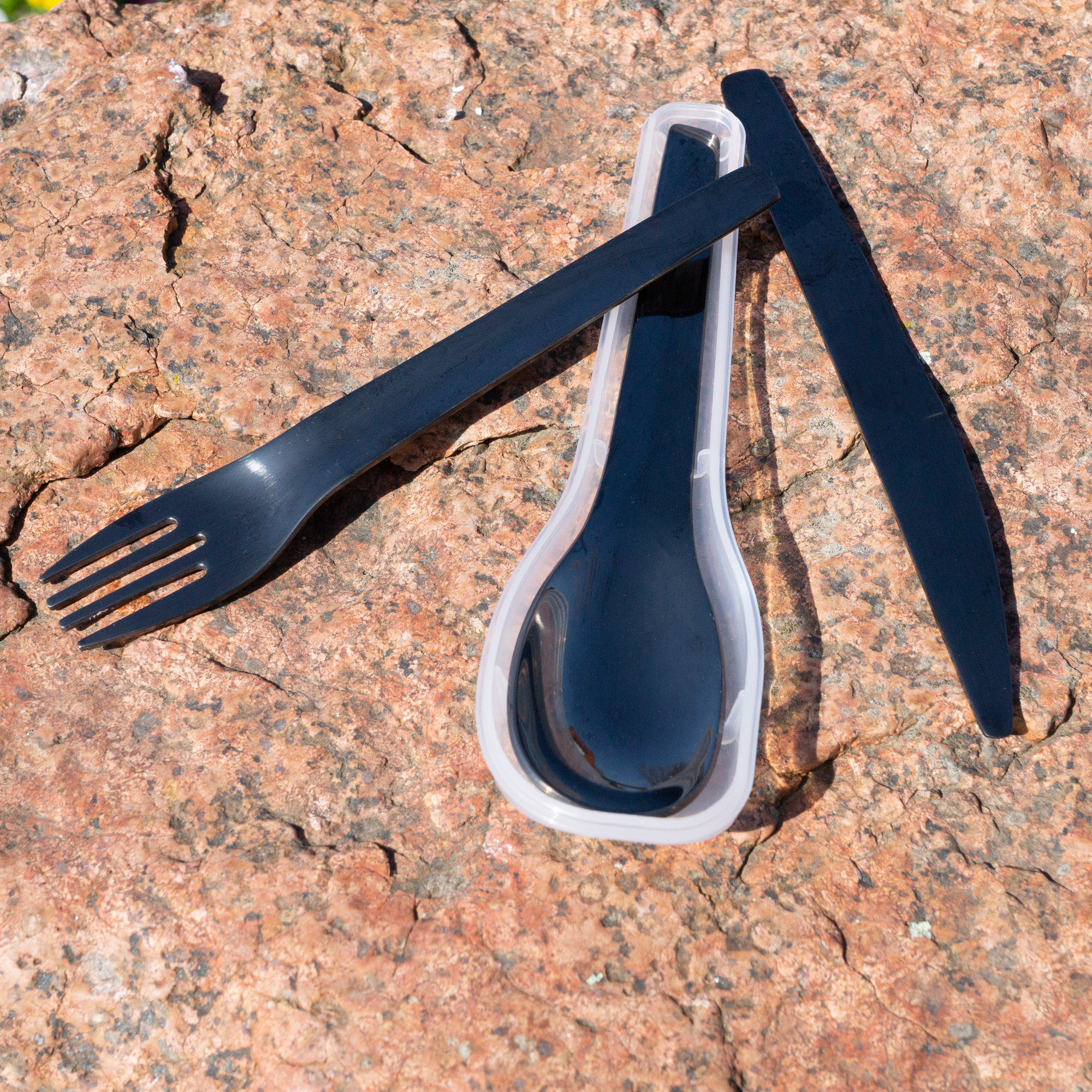 Lurch Bestiksæt To-Go rustfrit stål/antracit med opbevaringsboks Lurch Bestiksæt To-Go rustfrit stål/antracit med opbevaringsboks